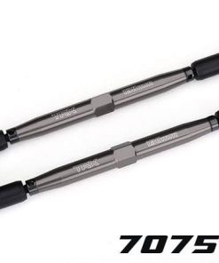 TRX7748-GRAY Toe links, X-Maxx (TUBES gray-anodized, 7075-T6 aluminum, stronger than titanium) (157mm) (2)/ rod ends, assembled with steel hollow balls (4)/ aluminum wrench, 10mm (1)