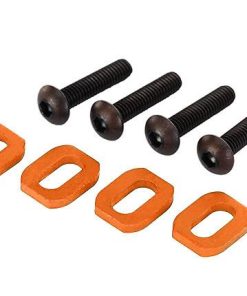 TRX7759-ORNG Washers, motor mount, aluminum (orange-anodized) (4)/ 4x18mm BCS (4)