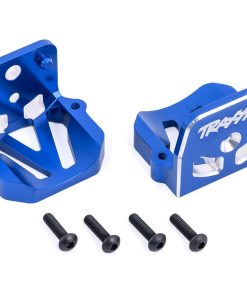 TRX7760-BLUE Motor mounts, 6061-T6 aluminum (blue-anodized) (front & rear)