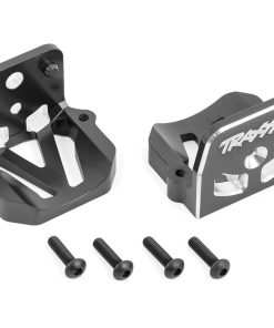 TRX7760-GRAY Motor mounts, 6061-T6 aluminum (gray-anodized) (front & rear)