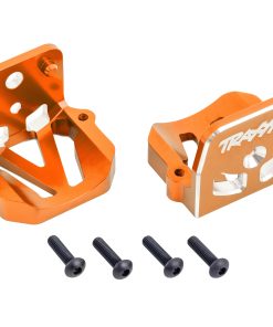 TRX7760-ORNG Motor mounts, 6061-T6 aluminum (orange-anodized) (front & rear)