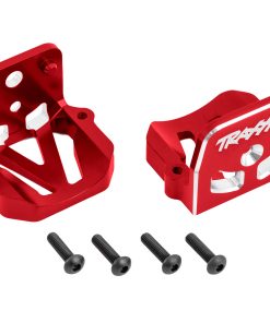 TRX7760-RED Motor mounts, 6061-T6 aluminum (red-anodized) (front & rear)