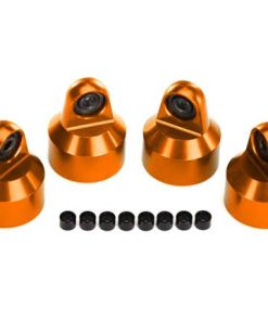 TRX7764-ORNG Shock caps, aluminum (orange-anodized), GTX shocks (4)/ spacers (8)