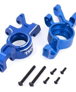 TRX7836-BLUE Steering blocks, 6061-T6 aluminum (blue-anodized), left & right