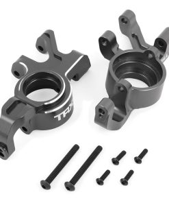 TRX7836-GRAY Steering blocks, 6061-T6 aluminum (gray-anodized), left & right