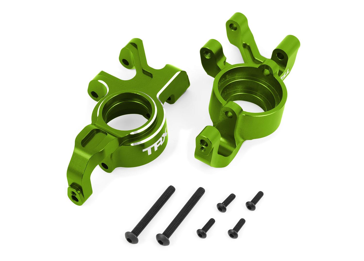 TRX7836-GRN Steering blocks, 6061-T6 aluminum (green-anodized), left & right