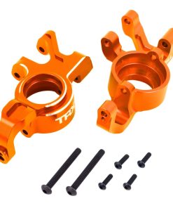 TRX7836-ORNG Steering blocks, 6061-T6 aluminum (orange-anodized), left & right