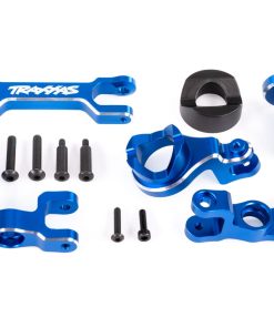 TRX7843-BLUE Steering bellcranks (left & right)/ draglink (6061-T6 aluminum, blue-anodized) (fits XRT)