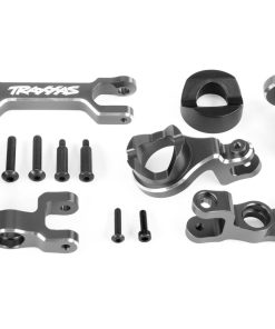TRX7843-GRAY Steering bellcranks (left & right)/ draglink (6061-T6 aluminum, gray-anodized) (fits XRT)