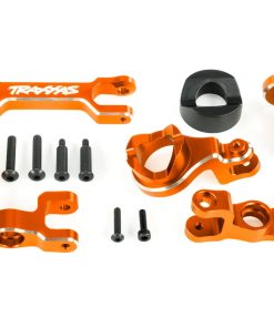 TRX7843-ORNG Steering bellcranks (left & right)/ draglink (6061-T6 aluminum, orange-anodized) (fits XRT)