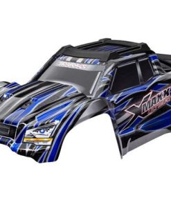 TRX7868-BLUE Body, X-Maxx Ultimate, blue (painted, decals applied) (assembled with front & rear body mounts, rear body support, and tailgate protector)
