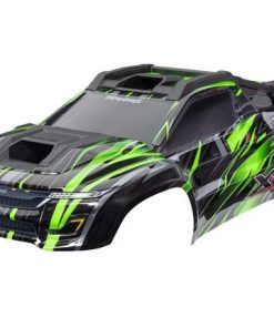TRX7869-GRN Body, XRT Ultimate, green (painted, decals applied) (assembled with front & rear body supports for clipless mounting, roof & hood skid pads)
