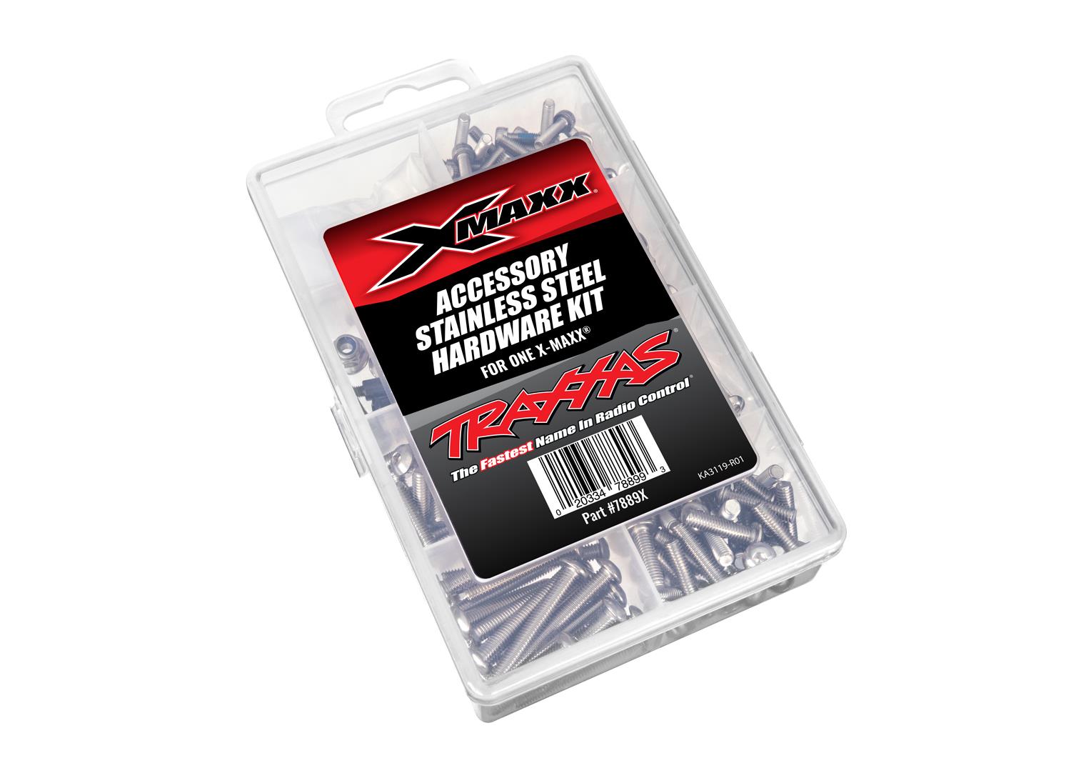 TRX7889X Hardware kit, stainless steel, X-Maxx (contains all stainless steel hardware used on X-Maxx)