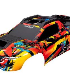 TRX7898 Body, XRT, Solar Flare (painted, decals applied) (assembled with front & rear body supports for clipless mounting, roof & hood skid pads)