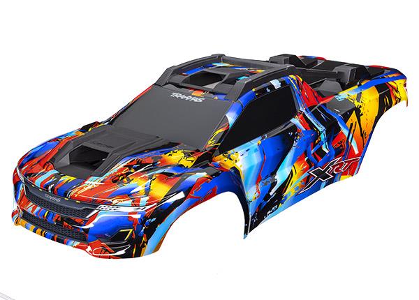 TRX7899 Body, XRT, Rock n' Roll (painted, decals applied) (assembled with front & rear body supports for clipless mounting, roof & hood skid pads)