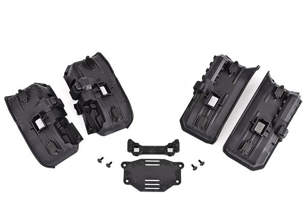 TRX8072X Fenders, inner (wide), front & rear (2 each)/ rock light covers (8)/ battery plate/ 3x8 flat-head screws (4) (for clipless body mounting)