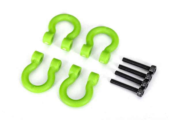 TRX8234-GRN Bumper D-rings, green (front or rear)/ 2.0x12 CS (4)