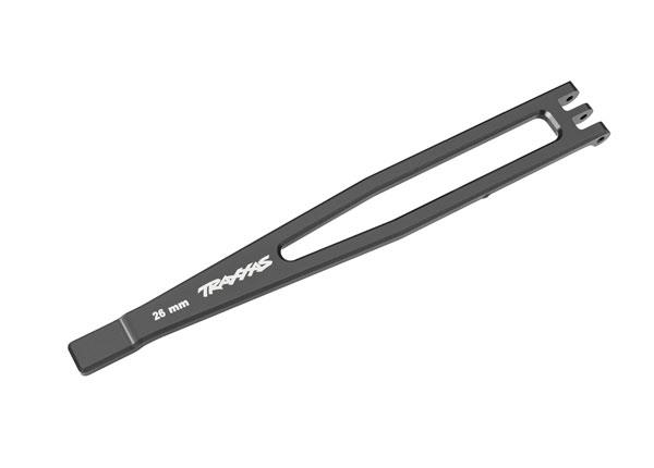 TRX8327-GRAY Battery hold-down, 6061-T6 aluminum (gray-anodized)