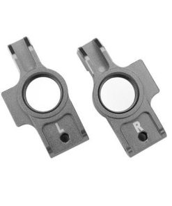 TRX8352X-GRAY Carriers, stub axle, 6061-T6 aluminum (gray-anodized), left & right/ 3x12mm BCS (with threadlock) (2)/ 2.5x6mm BCS (with threadlock) (2)