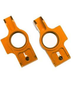 TRX8352X-ORNG Carriers, stub axle, 6061-T6 aluminum (orange-anodized) (left & right)/ 3x12mm BCS (with threadlock) (2)/ 2.5x6mm BCS (with threadlock) (2)