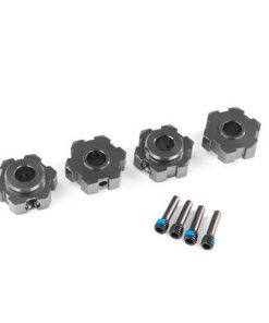 TRX8956-GRAY Wheel hubs, hex, aluminum (gray-anodized) (4)/ 4x13mm screw pins (4)