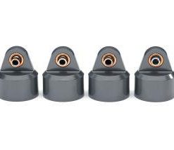 TRX8964-GRAY Shock caps, aluminum (gray-anodized), GT-Maxx, shocks (4)