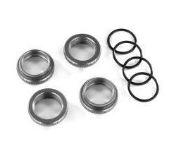 TRX8968-GRAY Spring retainer (adjuster), gray-anodized aluminum, GT-Maxx shocks (4) (assembled with o-ring