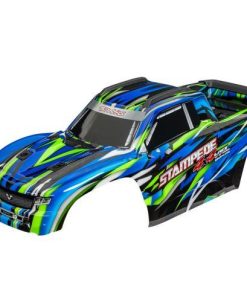 TRX9014-GRN Body, Stampede 4X4 VXL, green (painted, decals applied) (assembled with front & rear body mounts and rear body support for clipless mounting)