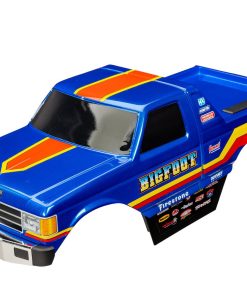 TRX9020-BLUE Body, Bigfoot No. 8, Officially Licensed replica, complete (painted, decals applied) (assembled with body support for clipless mounting)