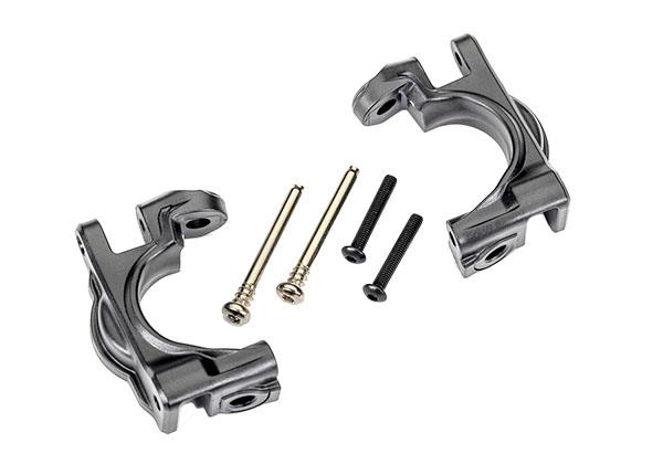 TRX9032-GRAY Caster blocks (c-hubs), extreme heavy duty, gray (left & right)/ 3x32mm hinge pins (2)/ 3x20mm BCS (2) (for use with #9080 upgrade kit)