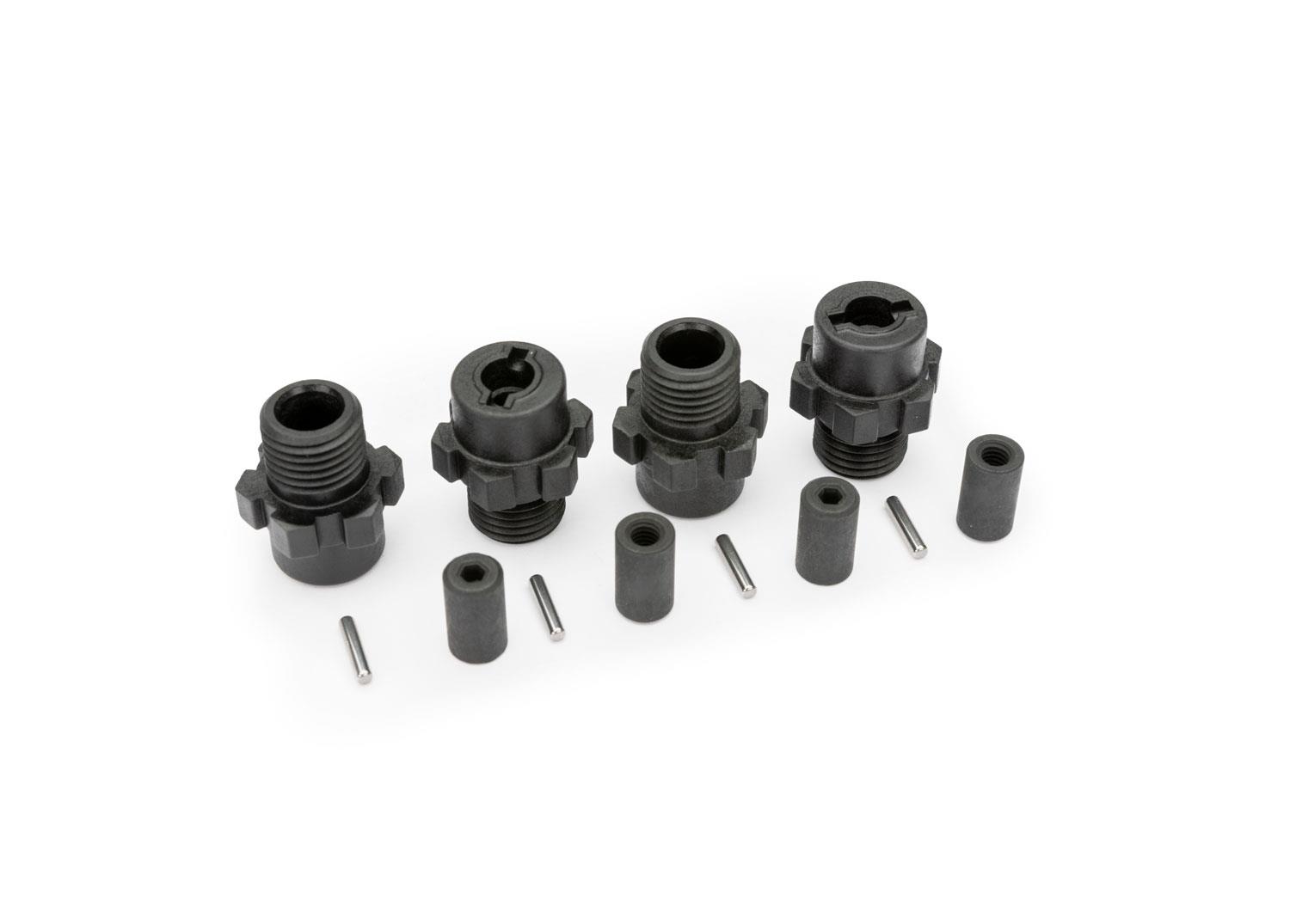 TRX9085 Wheel hubs, hex (4)/ axles (4)/ axle pins (4)