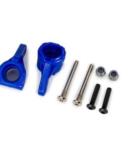 TRX9137-BLUE Steering blocks, extreme heavy duty, blue (left & right)/ 3x26mm hinge pins (2)/ 3x15mm BCS (2) (for use with #9180, 9181, 9182 upgrade kit)