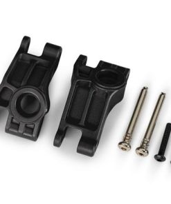 TRX9150 Carriers, stub axle, rear, extreme heavy duty, black (left & right)/ 3x31mm hinge pins (2)/ 3x18mm BCS (2) (for use with #9180, 9181, 9182 upgrade kit)