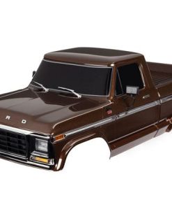 TRX9230-BRWN Body, Ford F-150 (1979), complete, brown (painted, decals applied) (includes grille, side mirrors, door handles, windshield wipers, front & rear bumpers, clipless mounting) (requires #9288 inner fenders) (roll bar sold separately choose #9262 chrome, 926