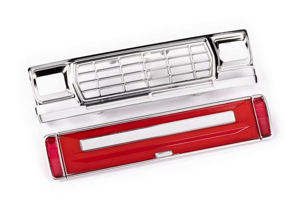 TRX9819-RED Front grille/ tailgate panel (red)/ LED lenses (rear, left & right) (fits #9812 body)