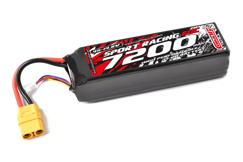 Team Corally - Power Racing 60C - 7200Mah - 4S - 14,8V - XT-90 - Semi-Soft Case