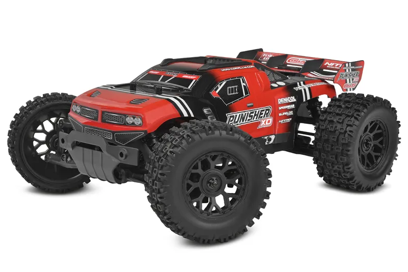 Team Corally - PUNISHER XD Brushed 2S Battery and Charger Incl Red