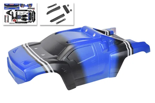 Team Corally - Polycarbonate Body - Punisher XD - Painted - Cut - Decals - Blue Color - 1 Pc