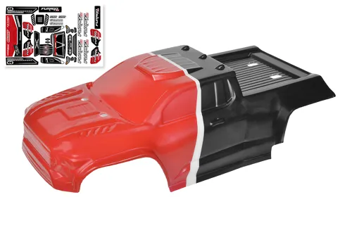 Team Corally - Polycarbonate Body - Furago XD - Painted - Cut - Decals - RedColor - 1 Pc