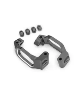 TRX10232-GRAY Caster blocks, 6061-T6 aluminum (Grey-anodized), left & right/ 4x22mm pin (4)/ 3x10mm BCS (with threadlock) (4)/ retainers (4)
