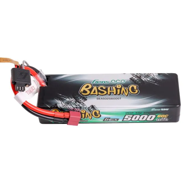 Gens Ace Bashing G-tech 5000mAh 2S 7.4V 60C Hardcase Lipo Battery with Deans Plug
