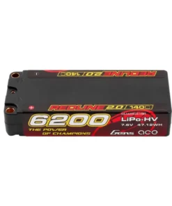 Gens Ace Redline 2.0 Series 6200mAh 2S1P 7.6V 140C HardCase HV Lipo Battery Pack with Hardcase 132#